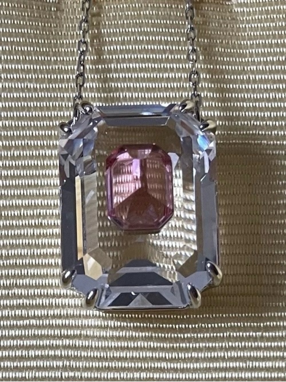 SWAROVSKI Crystal Spiked Chroma Pendant Necklace Pink & Clear Crystals #5608647 - Picture 2 of 10